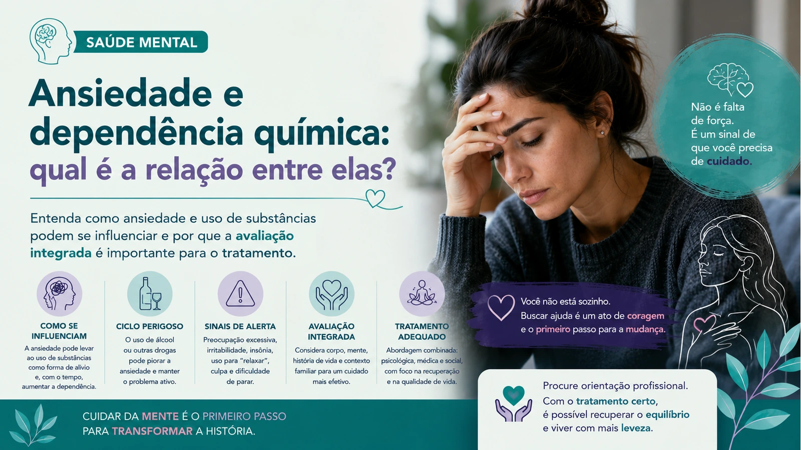 Pessoa praticando respiração e reflexão ao ar livre, simbolizando calma e equilíbrio mental
