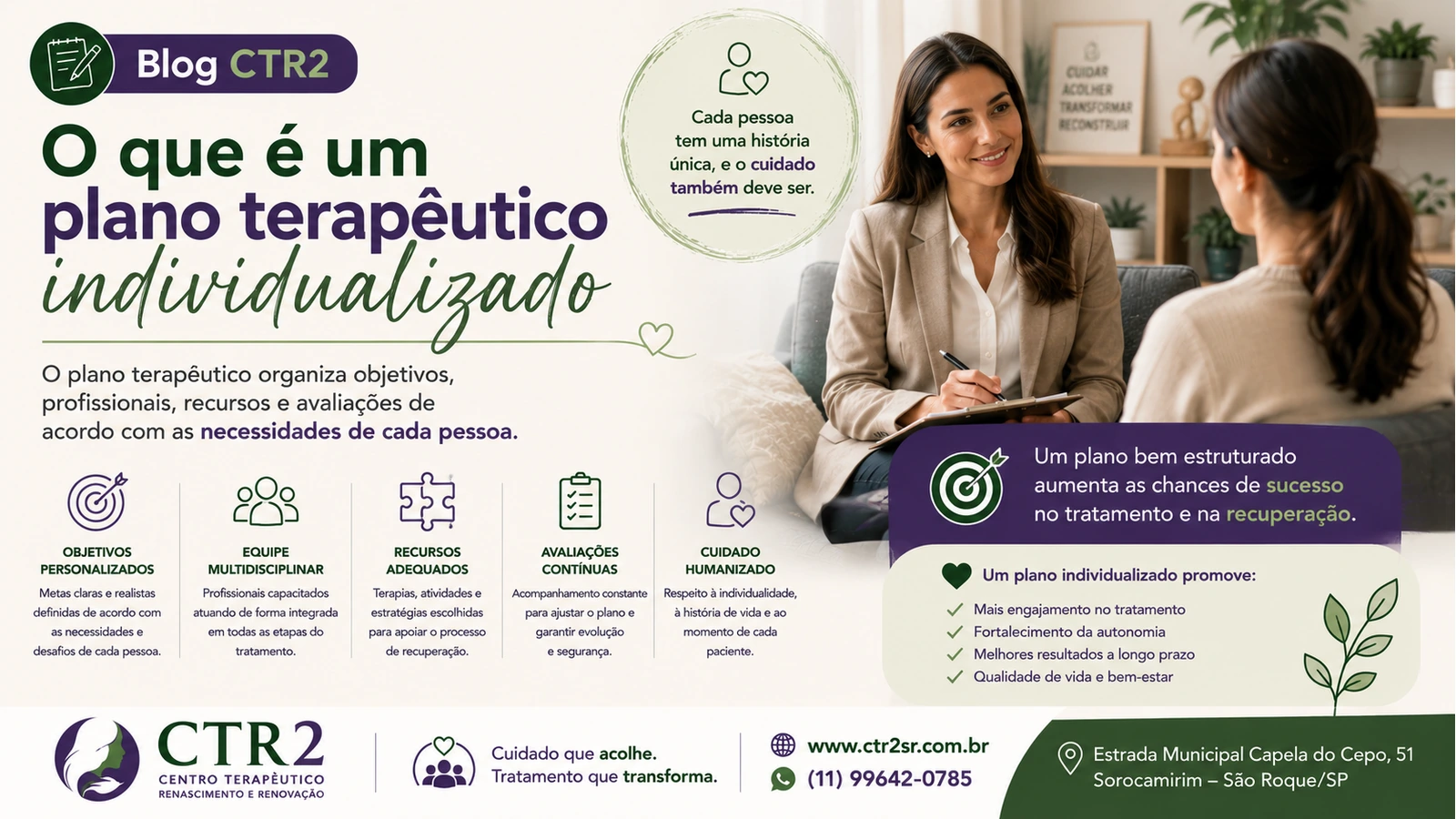 Profissional em ambiente de trabalho acolhedor, representando planejamento terapêutico individualizado
