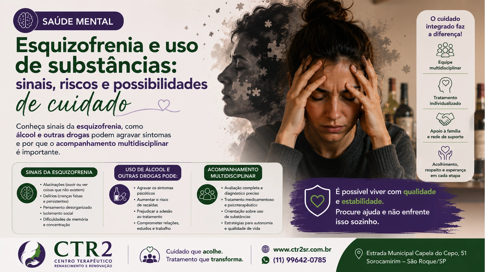 Grupo unindo as mãos, representando acompanhamento multidisciplinar e apoio em saúde mental