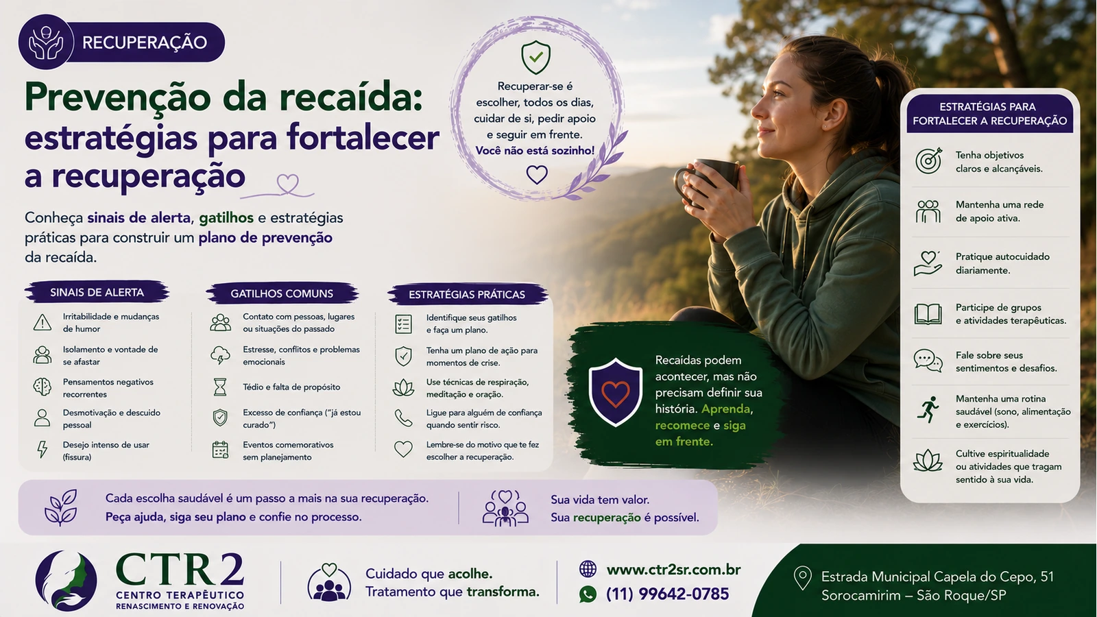 Planejamento escrito de metas e rotina, representando estratégias de prevenção da recaída