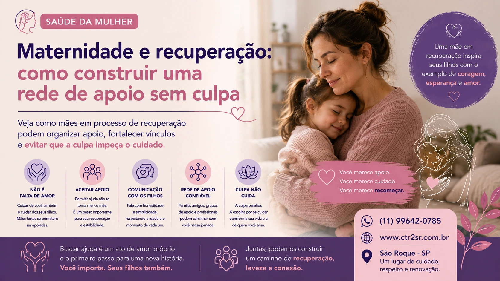Maternidade e recuperação: como construir uma rede de apoio sem culpa