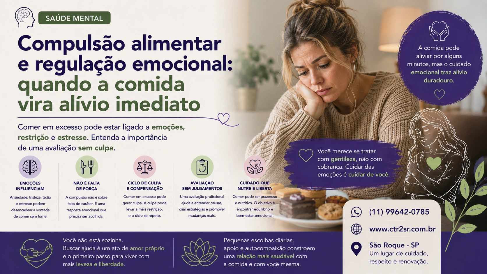 Compulsão alimentar e regulação emocional: quando a comida vira alívio imediato