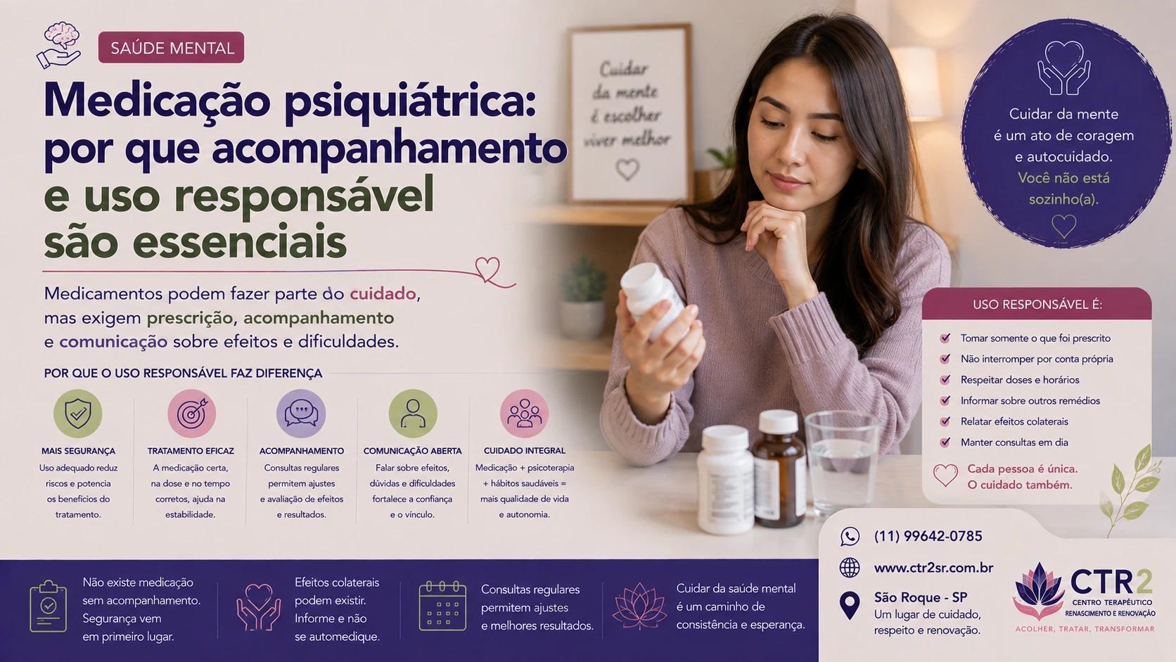 Medicação psiquiátrica: por que acompanhamento e uso responsável são essenciais
